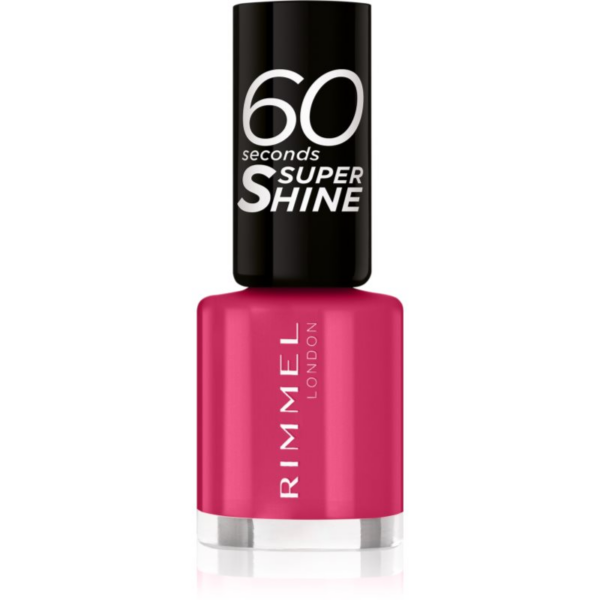 Rimmel 60 Seconds Super Shine körömlakk árnyalat 323 Funtime Fuchsia 8 ml-Eredeti