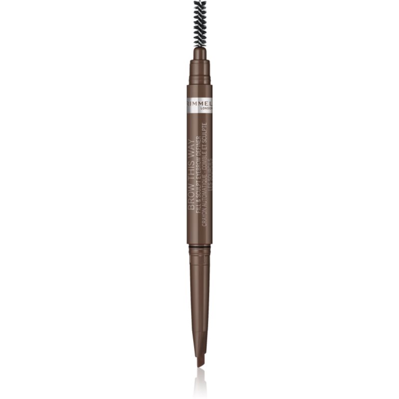 Rimmel Brow This Way szemöldök ceruza 2in1 kefével árnyalat 002 Medium Brown 0