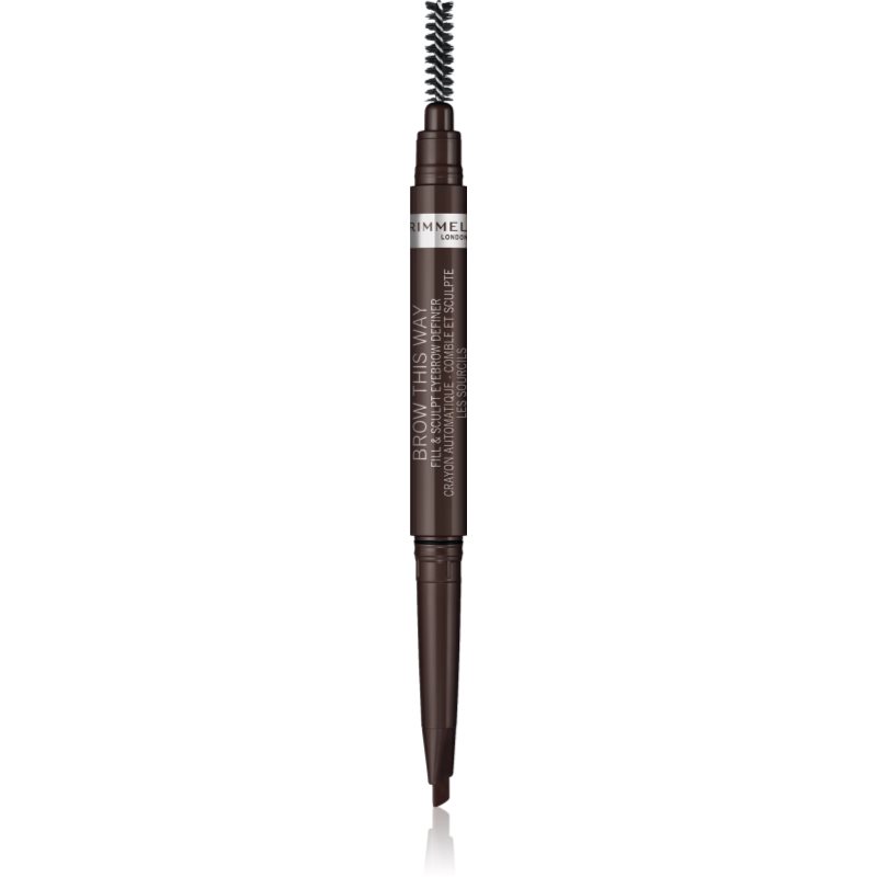 Rimmel Brow This Way szemöldök ceruza 2in1 kefével árnyalat 003 Dark Brown 0