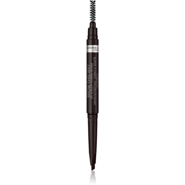 Rimmel Brow This Way szemöldök ceruza 2in1 kefével árnyalat 004 Soft Black 0