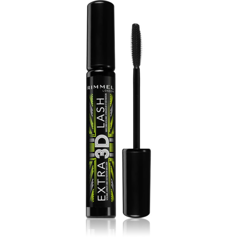 Rimmel Extra 3D Lash dúsító és hosszabbító szempillaspirál árnyalat 003 Extreme Black 8 ml-Ár