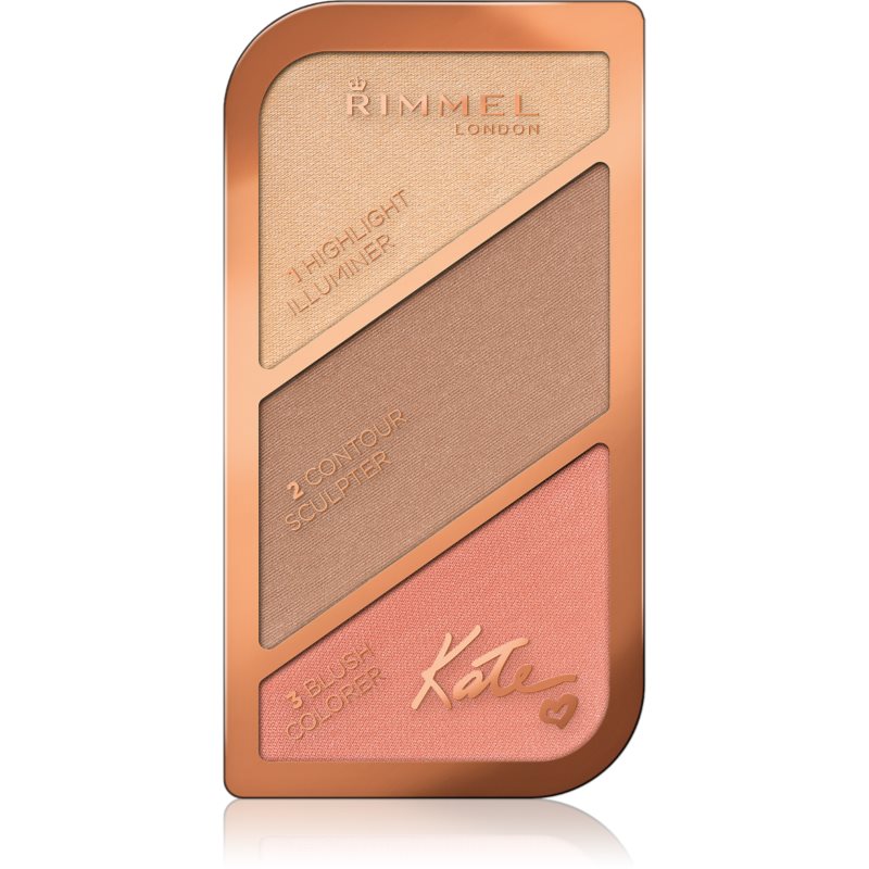 Rimmel Kate Púderes highlight és kontúr paletta árnyalat 002 Coral Glow 18