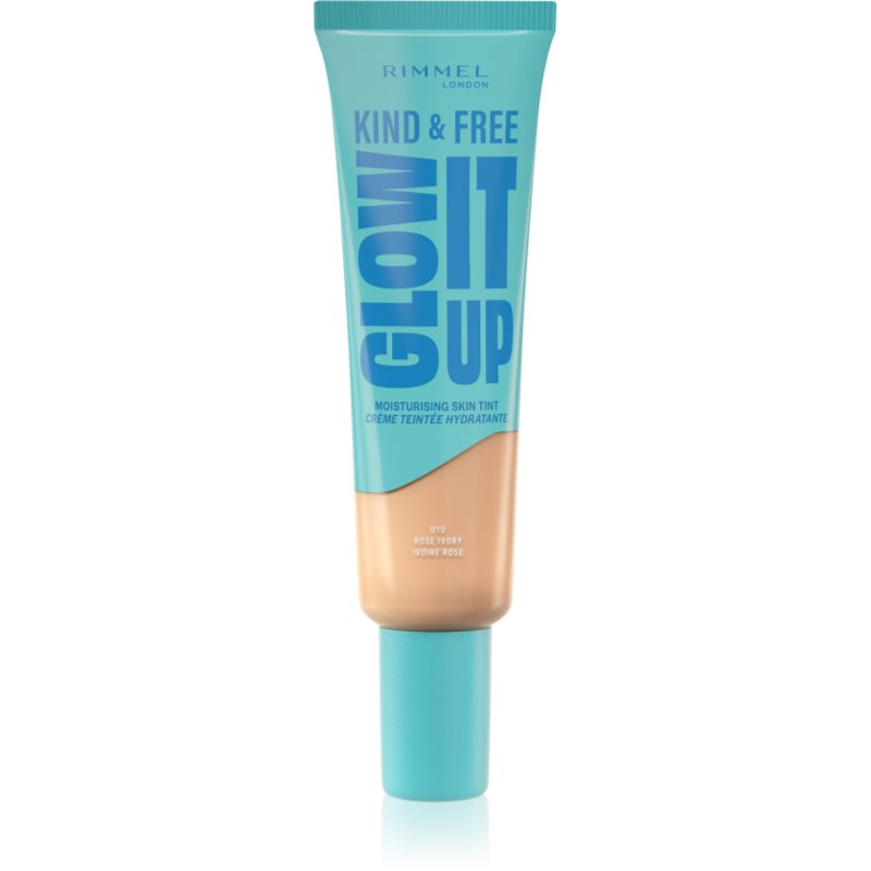 Rimmel Kind & Free Glow It Up könnyű hidratáló alapozó árnyalat 010 Rose Ivory 30 ml