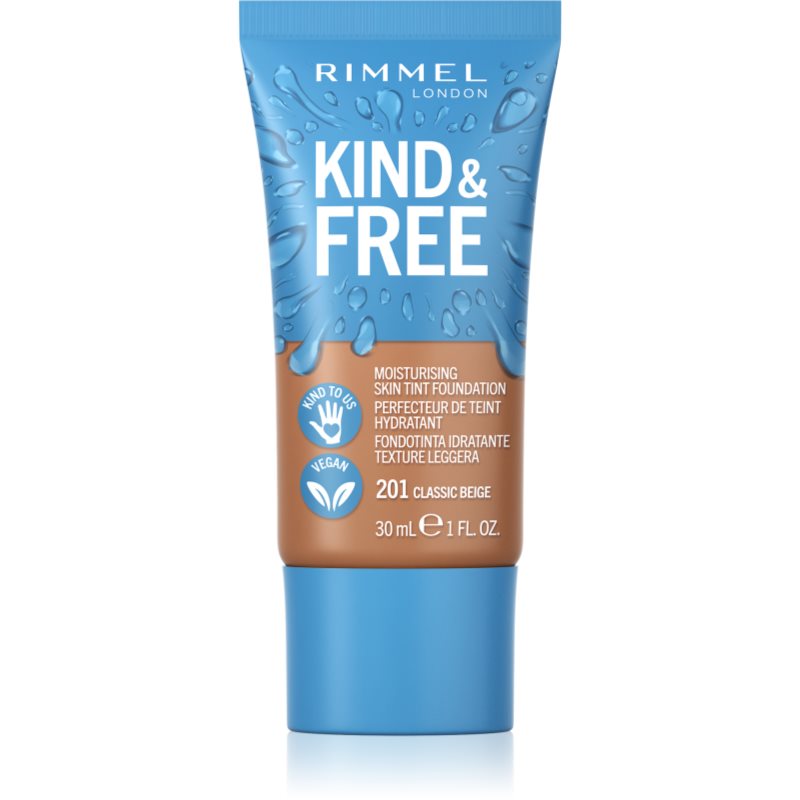 Rimmel Kind & Free könnyű hidratáló alapozó árnyalat 201 Classic Beige 30 ml-Ár