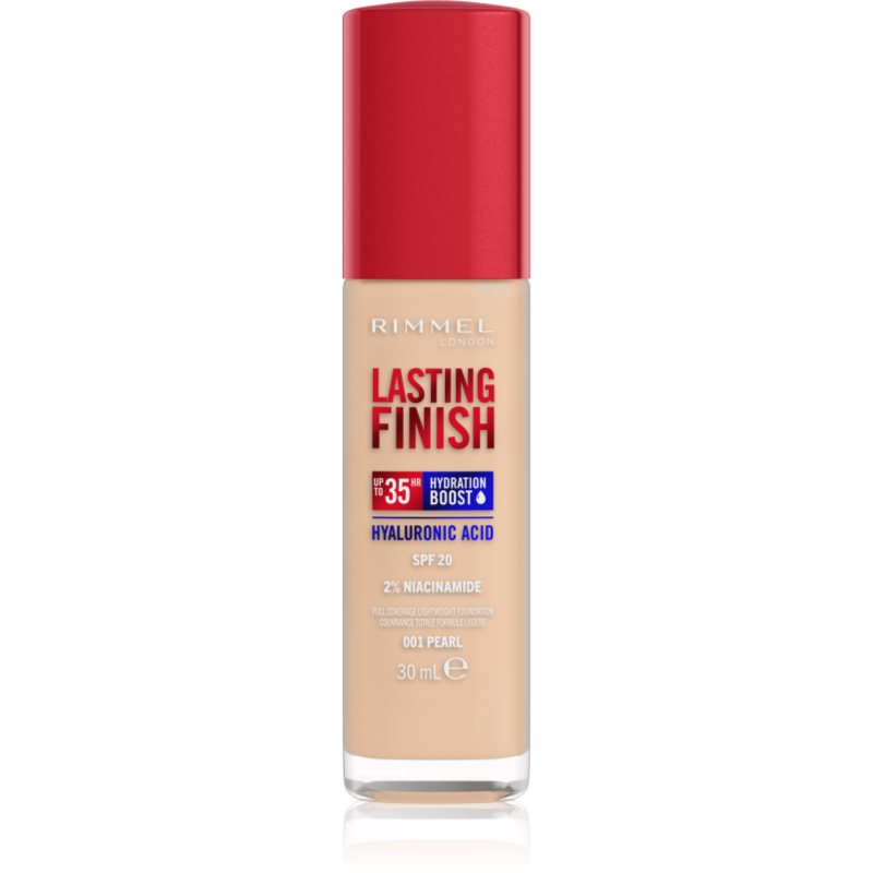 Rimmel Lasting Finish 35H Hydration Boost hidratáló alapozó SPF 20 árnyalat 001 Pearl 30 ml-Ár