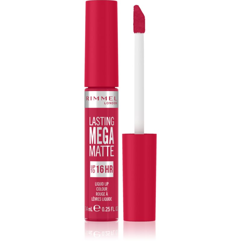 Rimmel Lasting Mega Matte matt folyékony állagú ajakrúzs 16 h árnyalat Fuchsia Flush 7