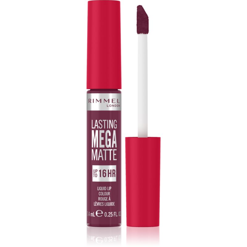 Rimmel Lasting Mega Matte matt folyékony állagú ajakrúzs 16 h árnyalat Rock Me Purple 7