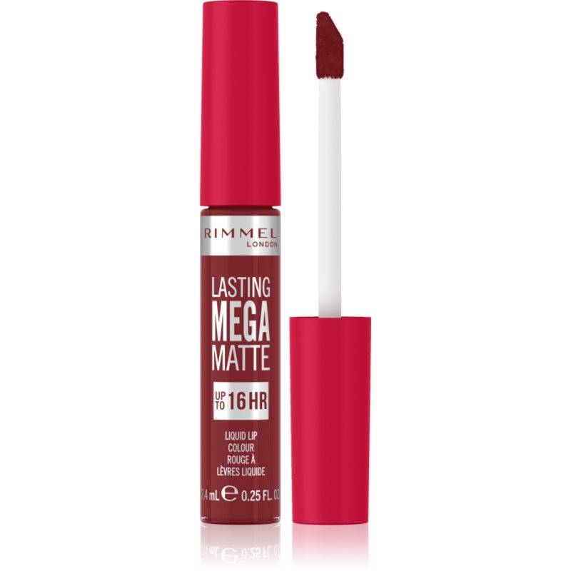 Rimmel Lasting Mega Matte matt folyékony állagú ajakrúzs 16 h árnyalat Ruby Passion 7
