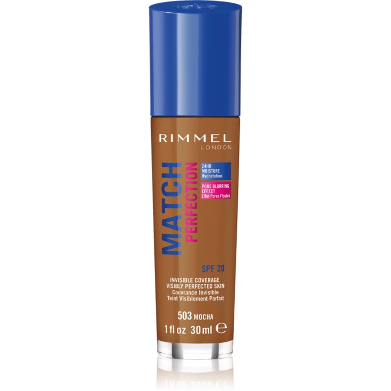 Rimmel Match Perfection folyékony make-up SPF 20 árnyalat 503 Mocha 30 ml-Ár