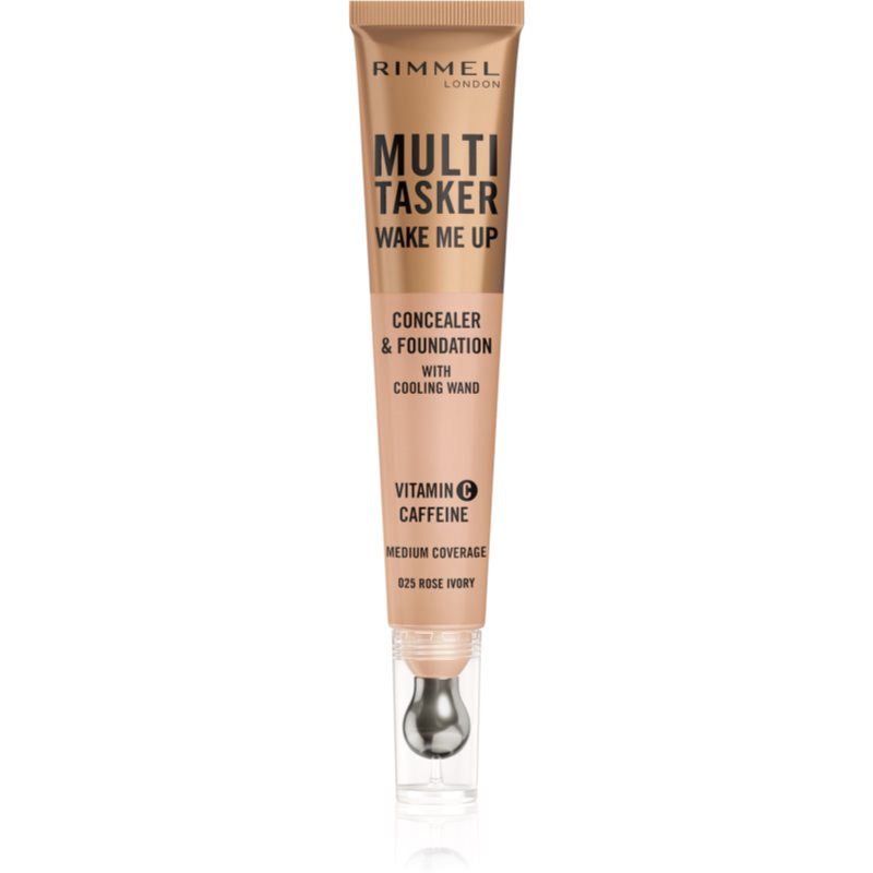 Rimmel Multi-Tasker Wake Me Up alapozó és korrektor az élénk bőrért árnyalat 25 Rose Ivory 20 ml-Ár