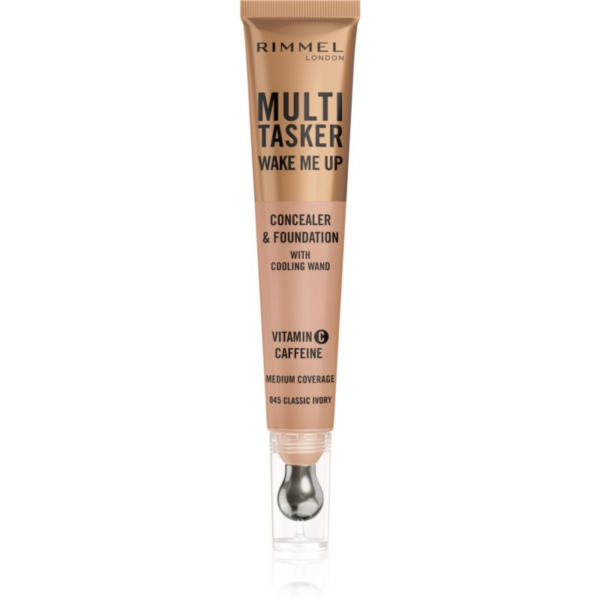 Rimmel Multi-Tasker Wake Me Up alapozó és korrektor az élénk bőrért árnyalat 45 Classic Ivory 20 ml-Ár