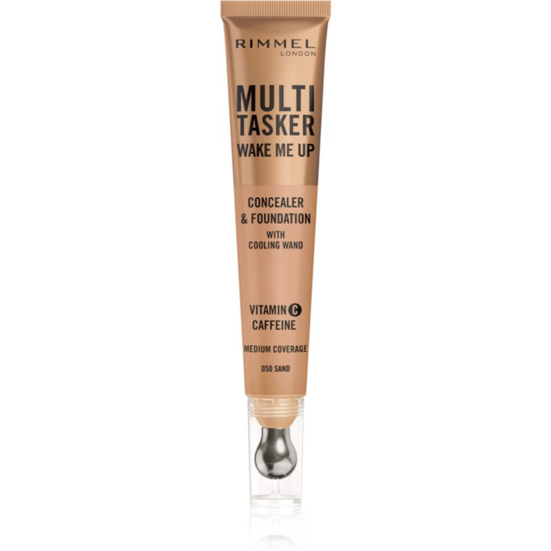 Rimmel Multi-Tasker Wake Me Up alapozó és korrektor az élénk bőrért árnyalat 50 Sand 20 ml-Ár