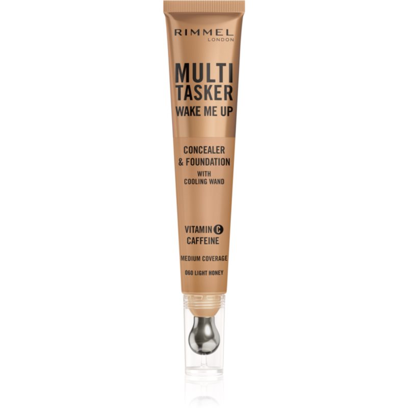Rimmel Multi-Tasker Wake Me Up alapozó és korrektor az élénk bőrért árnyalat 60 Light Honey 20 ml-Ár