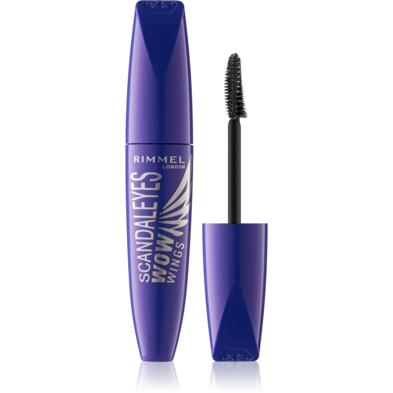 Rimmel ScandalEyes WOW Wings dúsító és göndörítő szempillaspirál árnyalat 001 Black 12 ml-Eredeti
