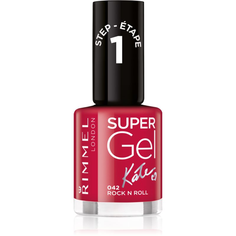 Rimmel Super Gel By Kate géles körömlakk UV/LED lámpa használata nélkül árnyalat 042 Rock n Roll 12 ml-Eredeti