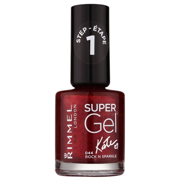 Rimmel Super Gel By Kate géles körömlakk UV/LED lámpa használata nélkül árnyalat 044 Rock n Sparkle 12 ml-Ár