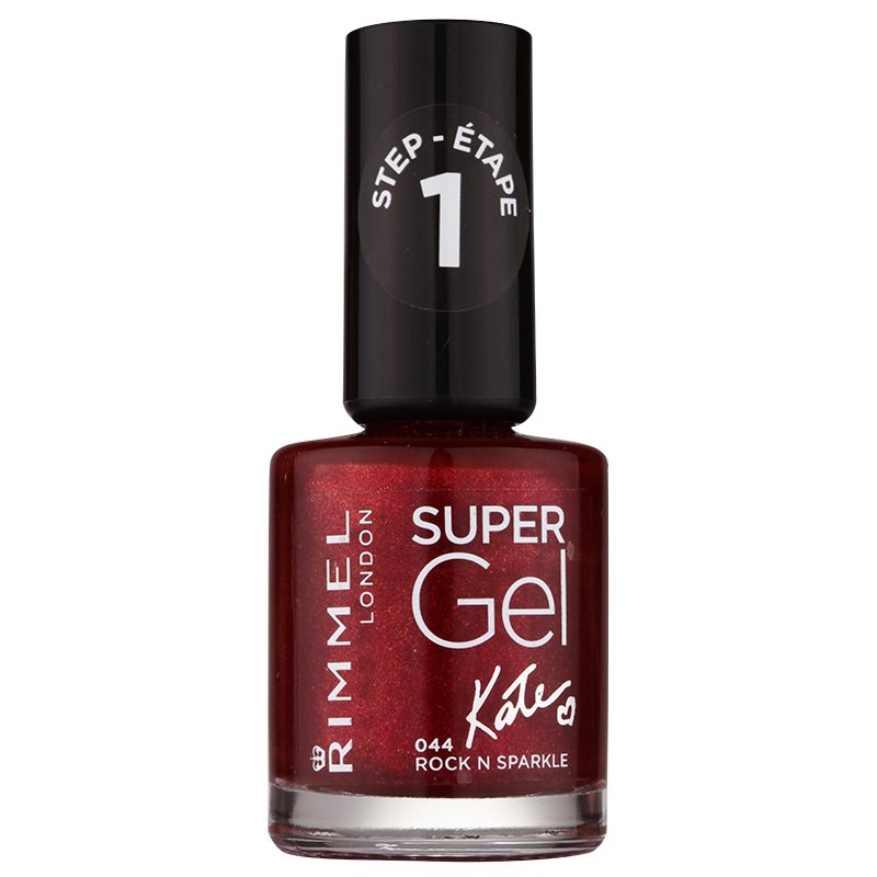 Rimmel Super Gel By Kate géles körömlakk UV/LED lámpa használata nélkül árnyalat 044 Rock n Sparkle 12 ml-Ár
