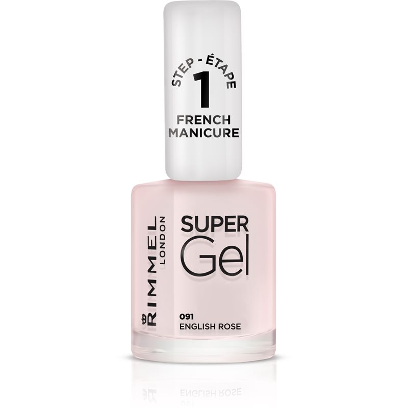 Rimmel Super Gel Step 1 lakk francia manikűrhöz árnyalat 091 English Rose 12 ml-Ár