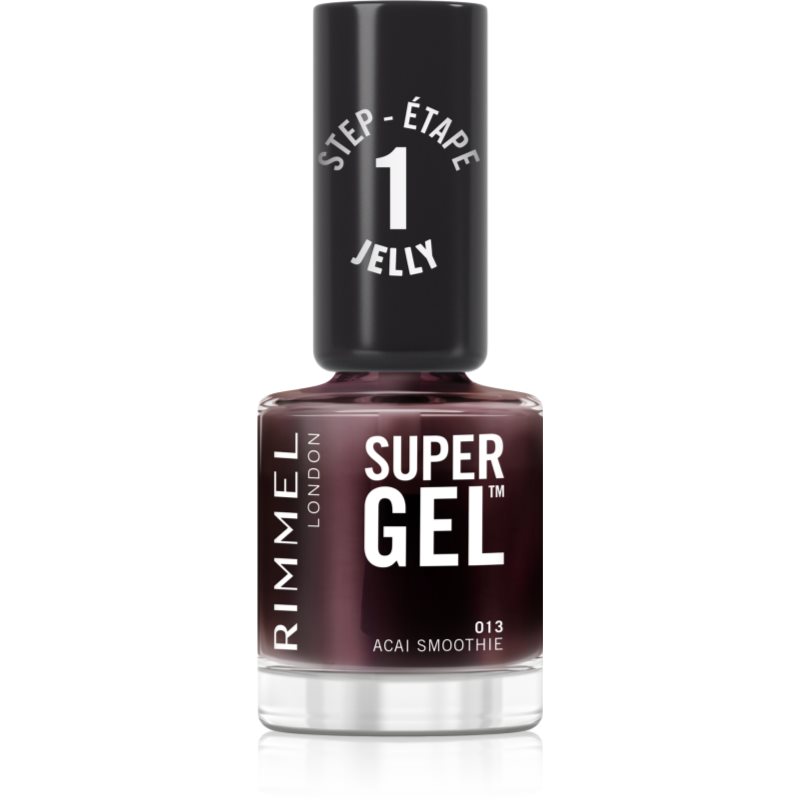 Rimmel Super Gel géles körömlakk UV/LED lámpa használata nélkül árnyalat 013 Acai Smoothie 12 ml-ár