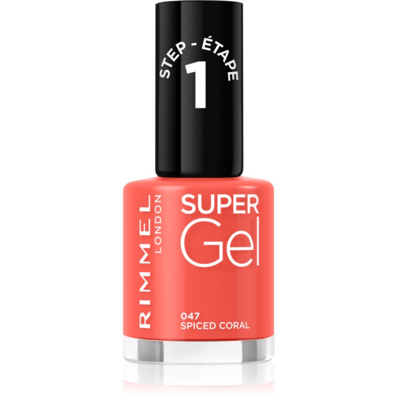 Rimmel Super Gel géles körömlakk UV/LED lámpa használata nélkül árnyalat 047 Spiced Coral 12 ml-Ár