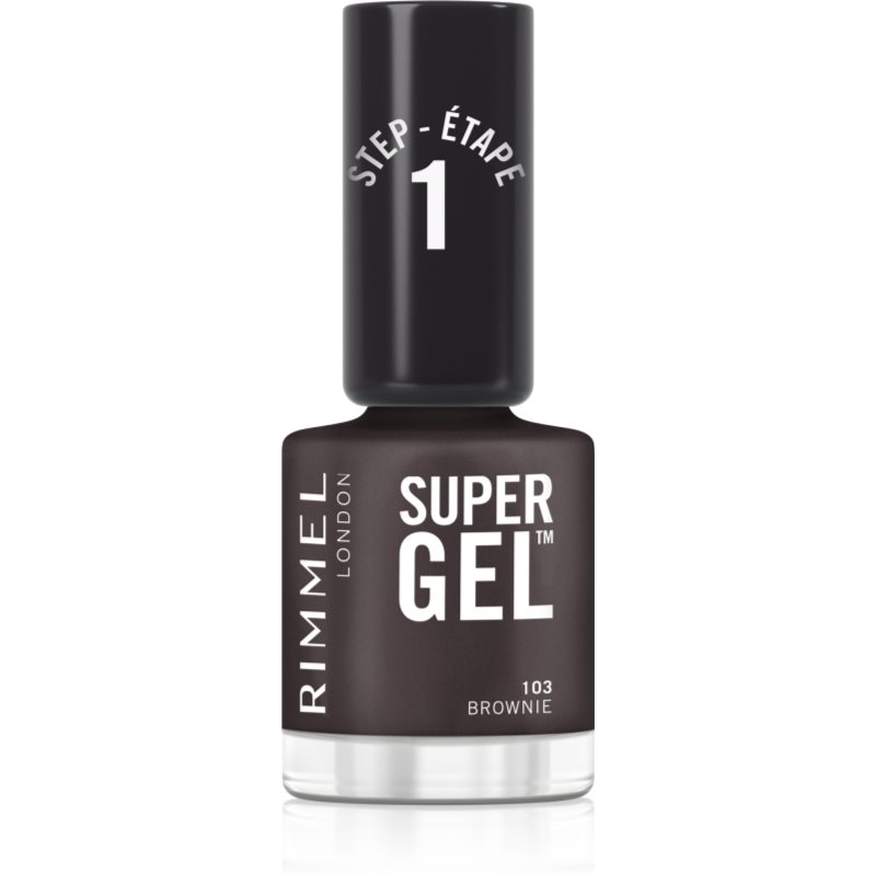Rimmel Super Gel géles körömlakk UV/LED lámpa használata nélkül árnyalat 103 Brownie 12 ml-ár