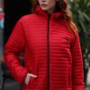 River Club Women's Red Hooded Inner Lined Water And Windproof Coat.