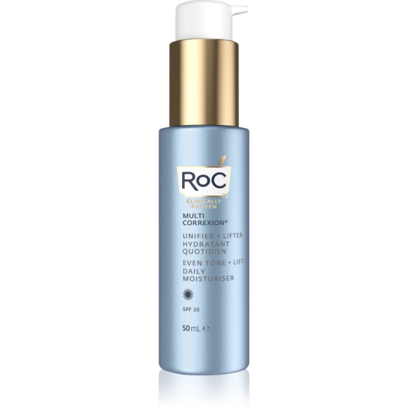 RoC Multi Correxion Even Tone + Lift feszesítő nappali krém az egységes tónusú bőrért SPF 30 50 ml-Ár