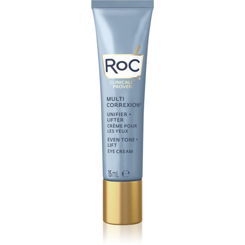 RoC Multi Correxion Even Tone + Lift kisimító és élénkítő szemkrém sötét karikákra a ráncok és a sötét karikák ellen 15 ml-Ár