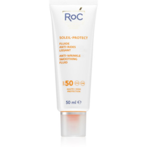 RoC Soleil Protect Anti Wrinkle Smoothing Fluid gyengéd védő folyadék a bőröregedés ellen SPF 50 50 ml-Ár