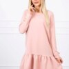Ruffle dress in dark powder pink