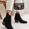 S. BARSKI Perforált Cowboy bokacsizma cipzárral Eco Suede fekete S.Barski
