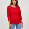 SAM73 Red women's basic T-shirt with three-quarter sleeves SAM 73 Ekale - Ladies