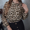 SAVANATOP női oversize blúz leopárd mintás Dstreet