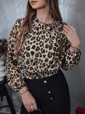 SAVANATOP női oversize blúz leopárd mintás Dstreet
