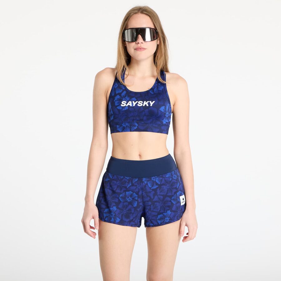 SAYSKY W Flower Combat Sports Bra Blue AOP XS-alacsony-ár