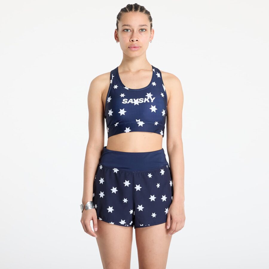 SAYSKY W Star Combat Sports Bra Blue/ White Aop S-alacsony-ár