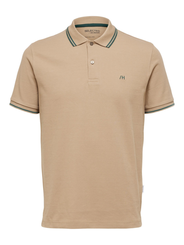 SELECTED HOMME Póló 'SLHDante'  bézs / khaki-Hungary