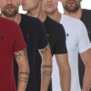 SET OF FIVE T8568 DEWBERRY V-NECK MEN'S T-SHIRT-BLACK-NAVY-WHITE-BURGUNDY-ANTHRACITE