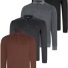 SET OF FOUR V4007 DEWBERRY MEN'S SWEATSHIRT-BLACK-NAVY-ANTHRACITE-BROWN