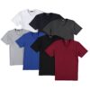 SET OF SEVEN T8568 DEWBERRY V-NECK MEN'S T-SHIRT-BLACK-NAVY-WHITE-GREY-SAKS-ANTHRACITE-BURGUNDY