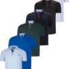 SIX SET T8582 DEWBERRY MENS T-SHIRT-BLACK-WHITE-NAVY BLUE-GREEN-SAKS BABY BLUE