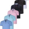 SIX SET T8582 DEWBERRY MENS T-SHIRT-BLACK-WHITE-NAVY BLUE-PINK-CYAN-LIGHT BLUE