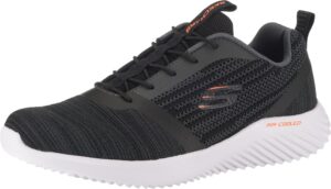 SKECHERS Rövid szárú sportcipők 'Bounder'  szürke melír / sötét narancssárga / fekete