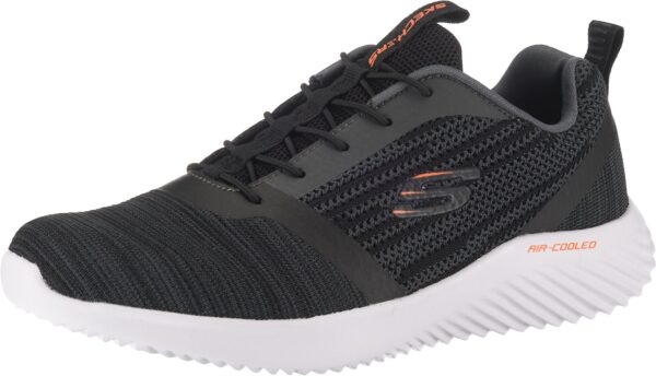 SKECHERS Rövid szárú sportcipők 'Bounder'  szürke melír / sötét narancssárga / fekete