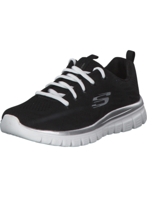 SKECHERS Rövid szárú sportcipők 'Graceful Get Connected'  fekete / fehér-Hungary