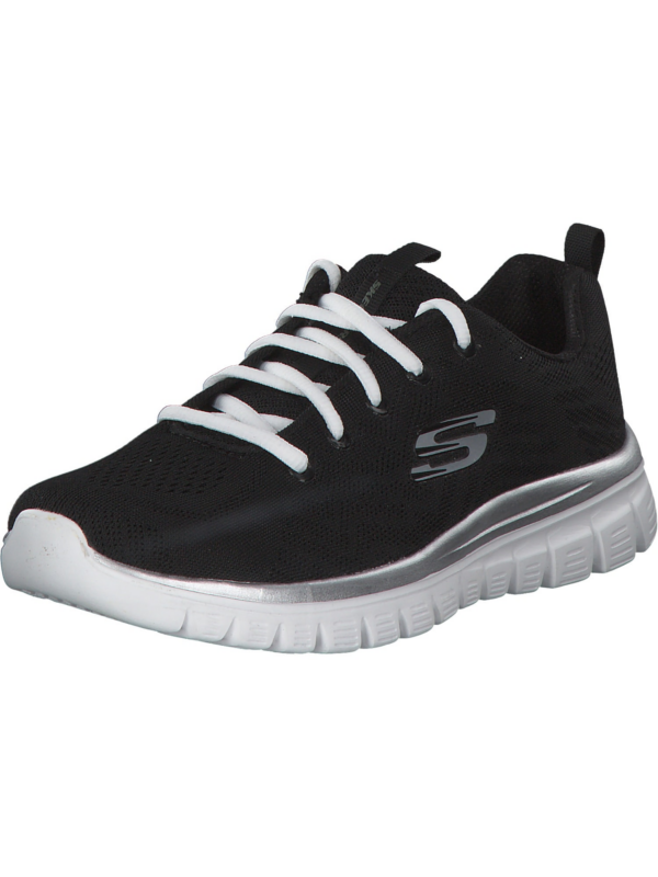 SKECHERS Rövid szárú sportcipők 'Graceful Get Connected'  fekete / fehér-Hungary