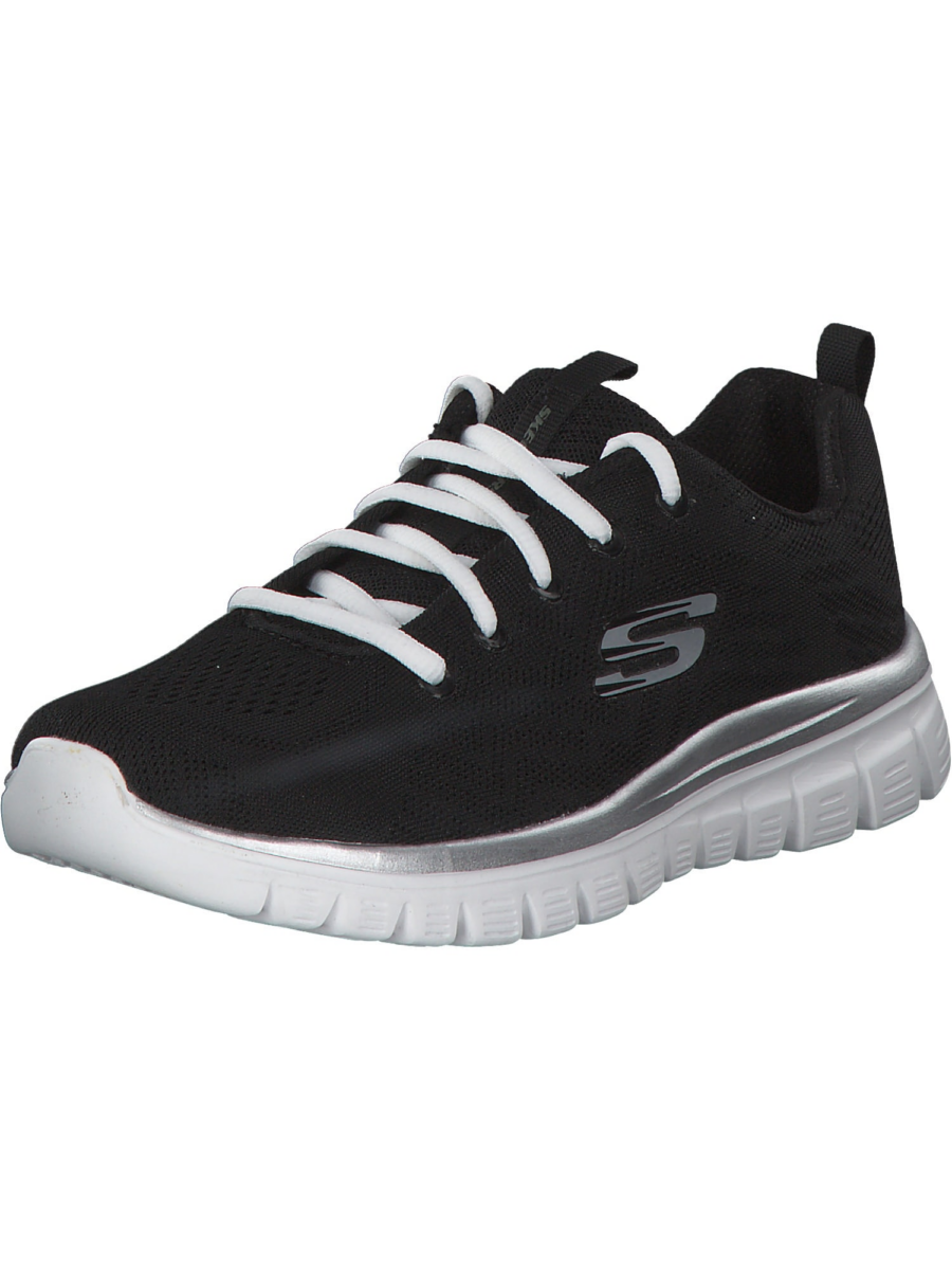 SKECHERS Rövid szárú sportcipők 'Graceful Get Connected'  fekete / fehér-Hungary