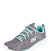 SKECHERS Rövid szárú sportcipők 'Graceful Get Connected'  sötétszürke / menta / fehér