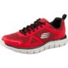 SKECHERS Rövid szárú sportcipők 'TRACK - BUCOLO'  piros / fekete / piszkosfehér