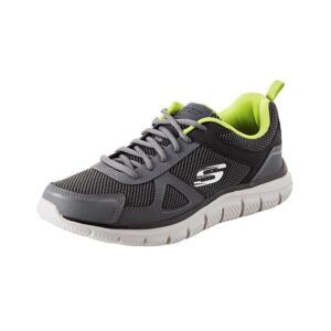 SKECHERS Rövid szárú sportcipők 'Track Bucolo'  bazaltszürke / kiwi / fekete